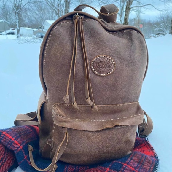 Roots Canada Genuine Leather Backpack - Picture 1 of 2
